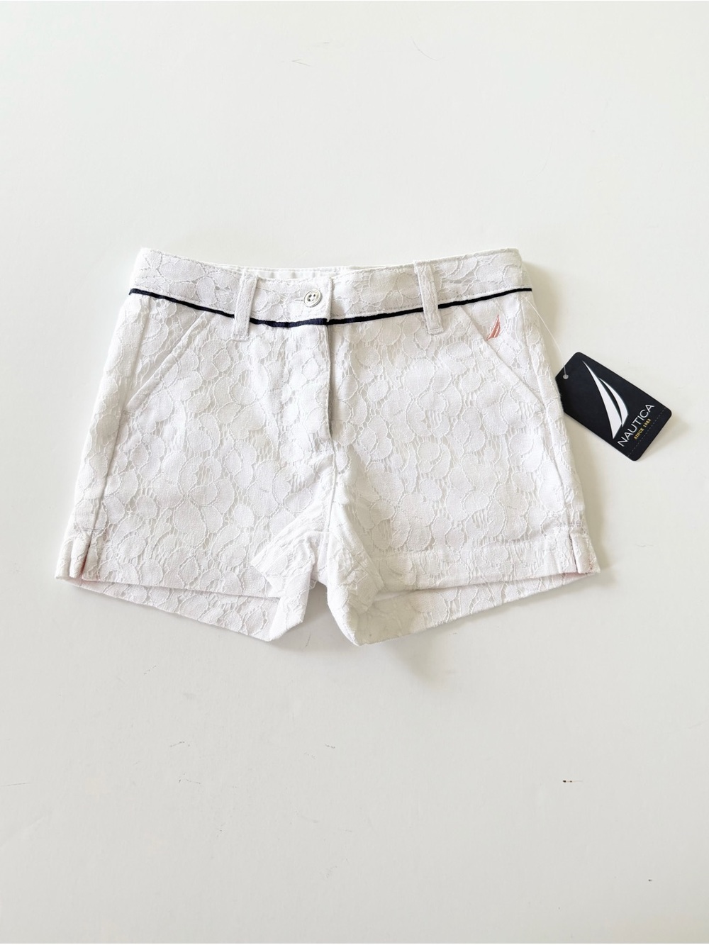 White Lace Pattern Shorts